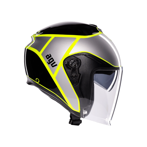 Agv İrides Davao Black Grey Yellow Fluo Kapalı Kask - Açık Kasklar