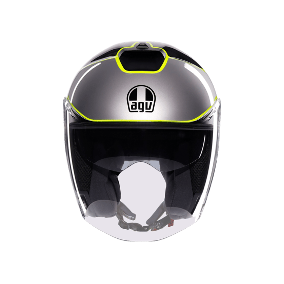 Agv İrides Davao Black Grey Yellow Fluo Kapalı Kask - Açık Kasklar