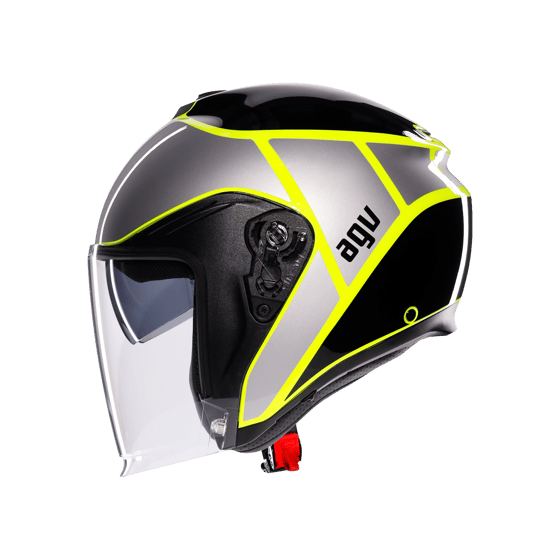 Agv İrides Davao Black Grey Yellow Fluo Kapalı Kask - Açık Kasklar