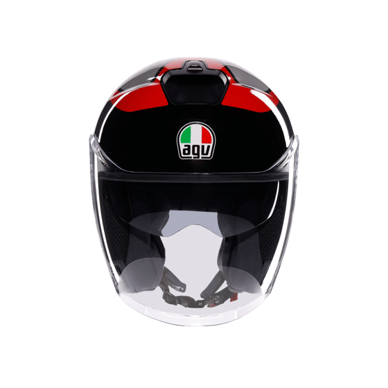Agv irides Valenza Matt Grey Blk Red Açık Kask - Açık Kasklar