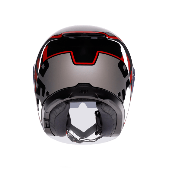 Agv irides Valenza Matt Grey Blk Red Açık Kask - Açık Kasklar