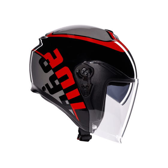 Agv irides Valenza Matt Grey Blk Red Açık Kask - Açık Kasklar