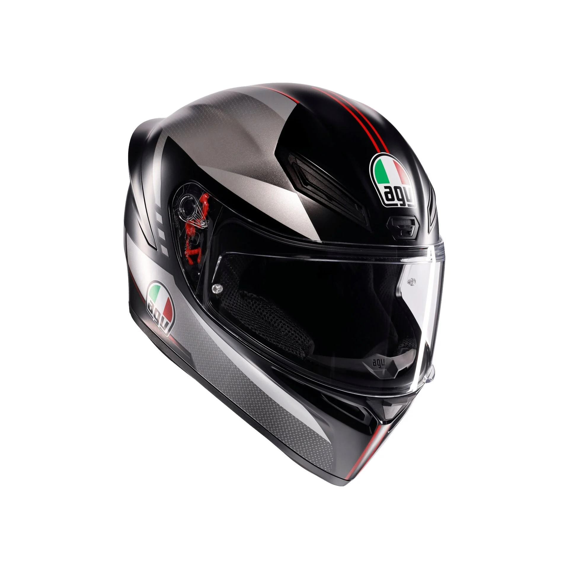 Agv K1 S Lap Matt Black Grey Red Kapalı Kask - Kapalı Kasklar