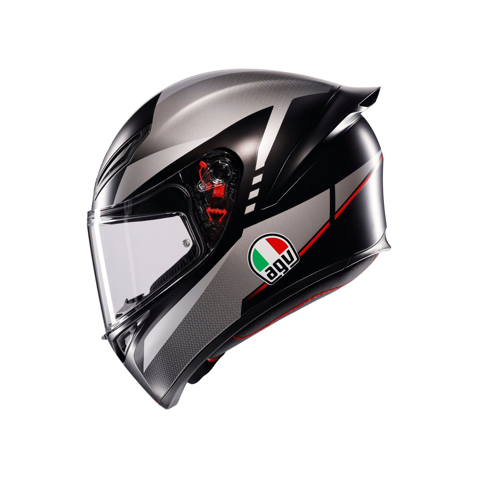 Agv K1 S Lap Matt Black Grey Red Kapalı Kask - Kapalı Kasklar