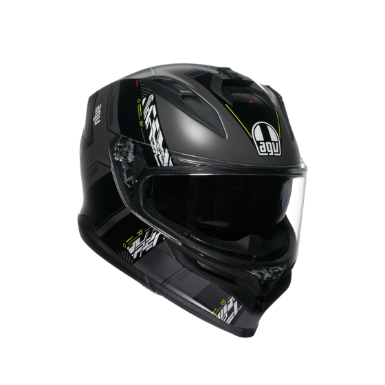 Agv K7 Kyber Matt Grey Yellow Fluo Kapalı Kask - Kapalı Kasklar
