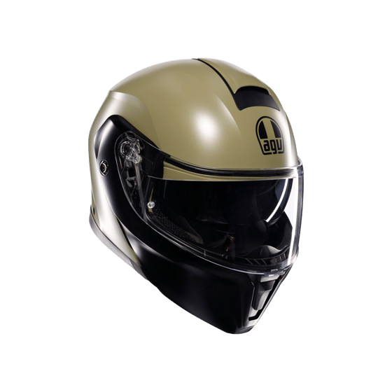 Agv Streetmodular Mono Matt Green Black Çene Açılır Kask - Çene Açılır Kasklar