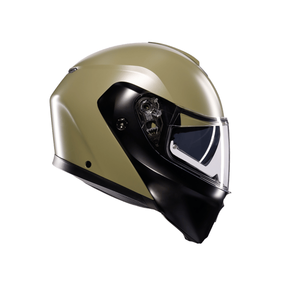 Agv Streetmodular Mono Matt Green Black Çene Açılır Kask - Çene Açılır Kasklar