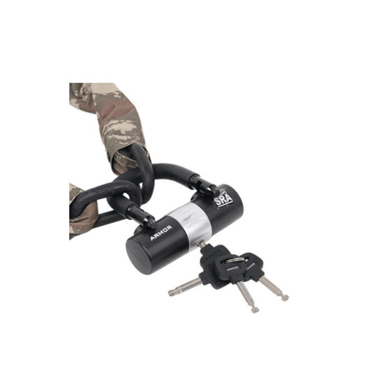 Armor Military Serisi Dövme Çelik Zincir Kilit (10mm*1.8 mt) - Motosiklet Kilidi