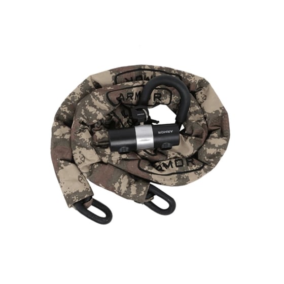 Armor Military Serisi Dövme Çelik Zincir Kilit (14mm*1.8mt) + U Bar Kilit - Motosiklet Kilidi