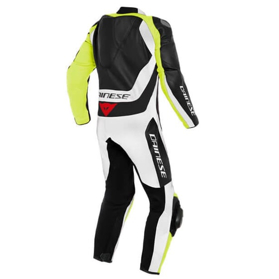 Dainese Assen 2 Black White Fluo Yellow Tek Parça Delikli Deri Tulum - Tulumlar