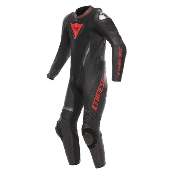 Dainese Demon Sprint Perf 1PC Leather Suit Black Black Red Lava Tek Parça Tulum - Tulumlar