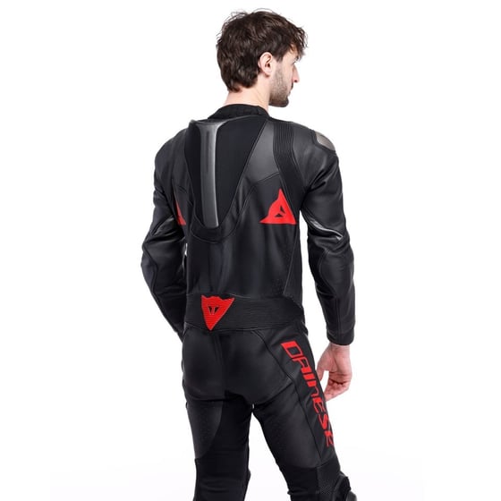 Dainese Demon Sprint Perf 1PC Leather Suit Black Black Red Lava Tek Parça Tulum - Tulumlar