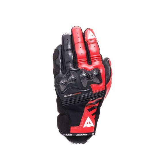 Dainese Reacto Carbon Black Red Lava Short Deri Eldiven - Eldivenler
