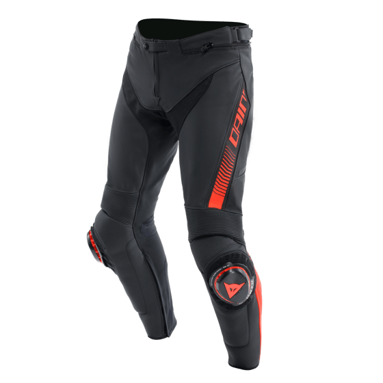 Dainese SuperSpeed Black Red Fluo Deri Pantolon - Pantolonlar