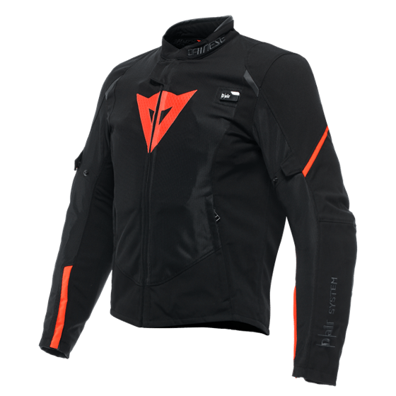 Dainese Smart Jacket LS Sport Black Fluo Red Airbag Tekstil Mont     - Smart Jacket