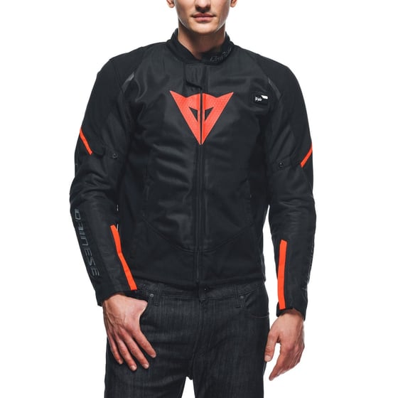Dainese Smart Jacket LS Sport Black Fluo Red Airbag Tekstil Mont     - Smart Jacket
