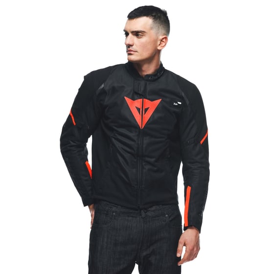 Dainese Smart Jacket LS Sport Black Fluo Red Airbag Tekstil Mont     - Smart Jacket