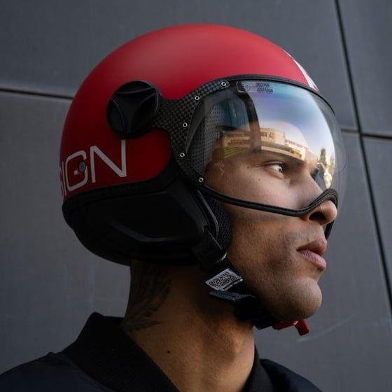 Momodesign Fgtr Classic Candy Matt Red White Açık Kask - Açık Kasklar